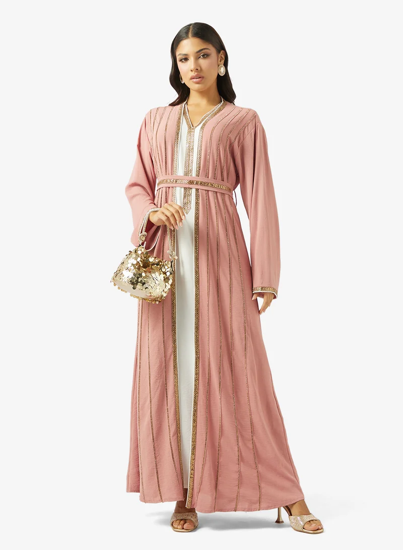 Arabian Closet  LADIES ABAYA 2 PIECE WITH BELT for Women | Best Price UAE